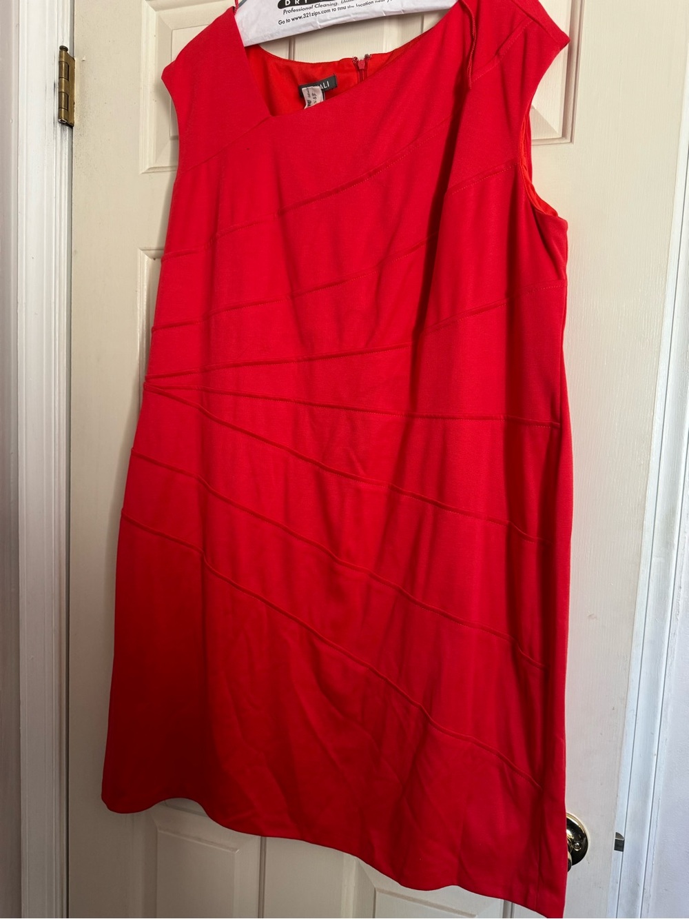 Roz & Ali Bright Red Sleeveless Mini Shift Dress/ Size 22W